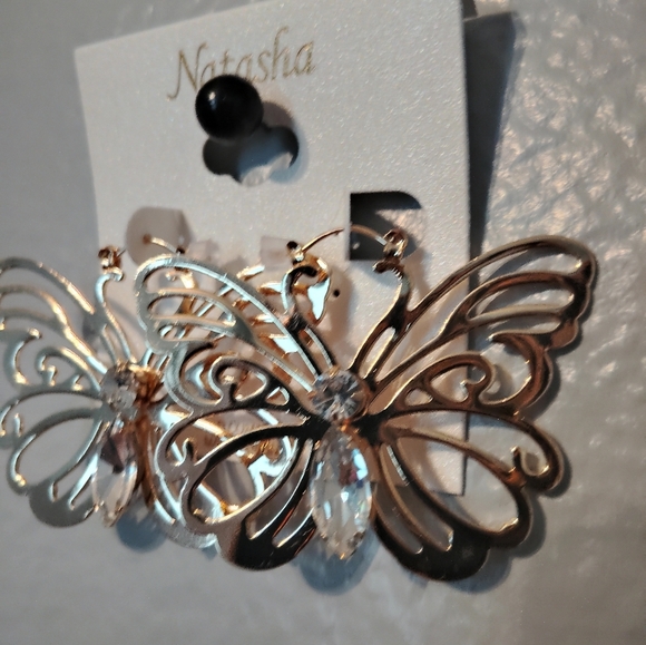Natasha Butterfly Earrings - Picture 2 of 11